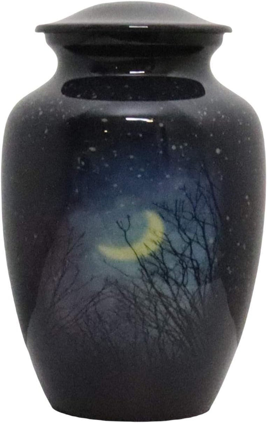 Medium Moon Urn – Elegant Aluminum Memorial for Loved One’s Ashes (125 lbs)