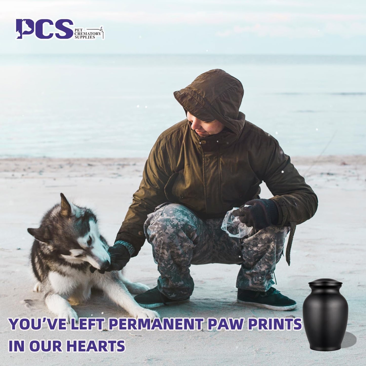 Large Black Dog Cremation Urn – Pet Memorial Keepsake