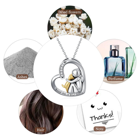 Heart Dog Urn Necklace for Ashes 925 Sterling Silver Cute Animal Love Heart Cremation Jewelry Keepsake Memorial Jewelry Gift for Women Pet Lover
