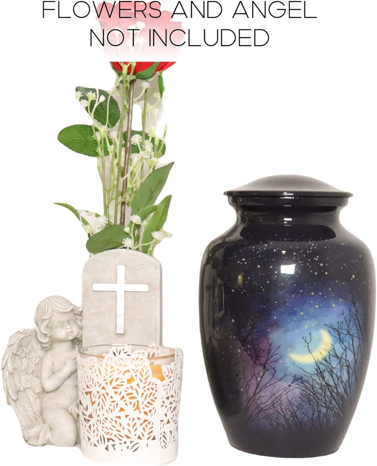 Medium Moon Urn – Elegant Aluminum Memorial for Loved One’s Ashes (125 lbs)