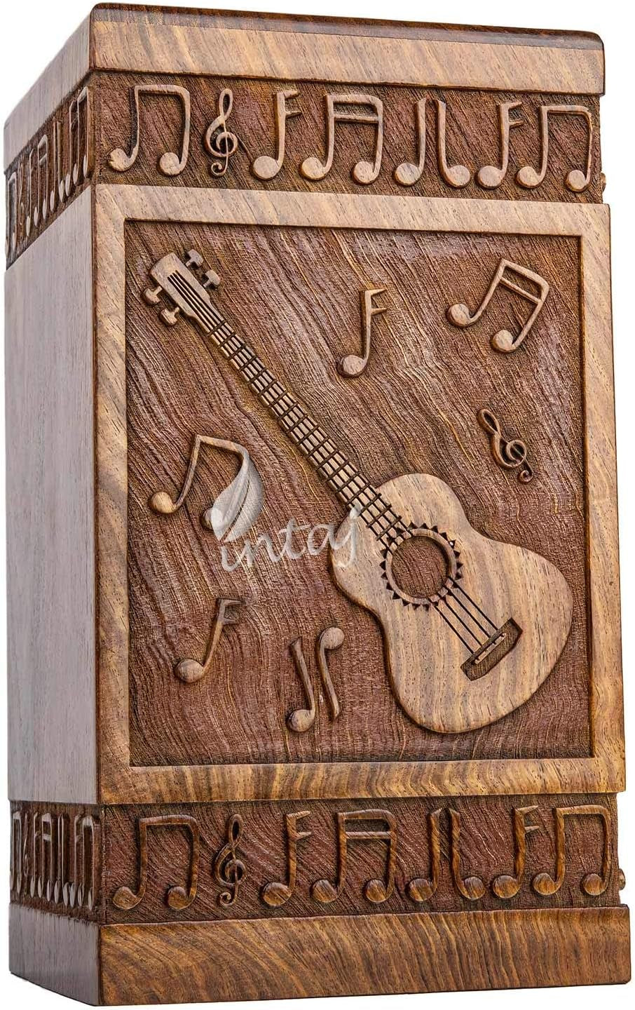 Guitar Cremation Urn – Medium Wooden Memorial Box for Ashes