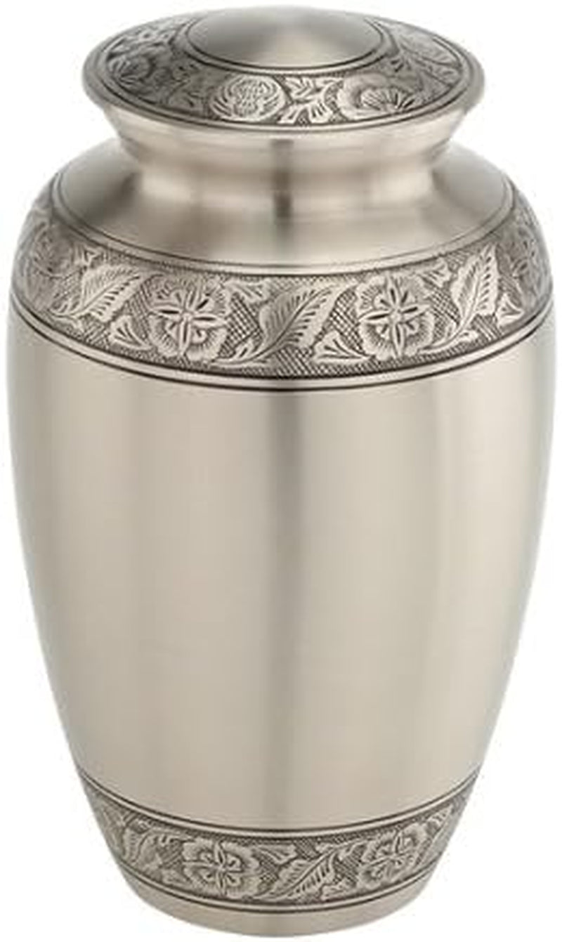 Coronet Pewter Brass Cremation Urn – Adult Size, 9.75” High