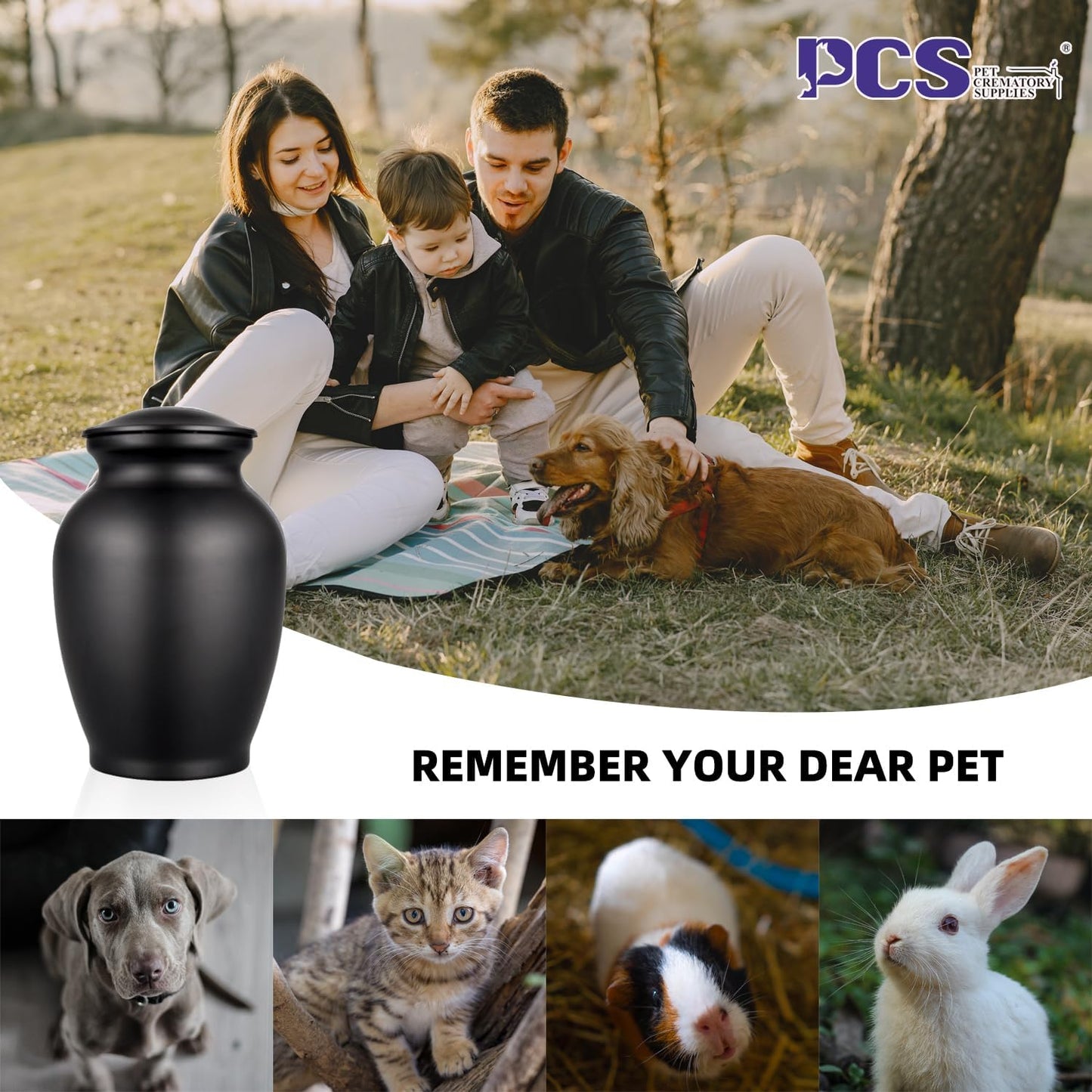 Large Black Dog Cremation Urn – Pet Memorial Keepsake