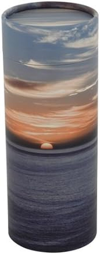 Eco-Friendly Ashes Urn – Ocean Sunset Scattering Tube (10" High)