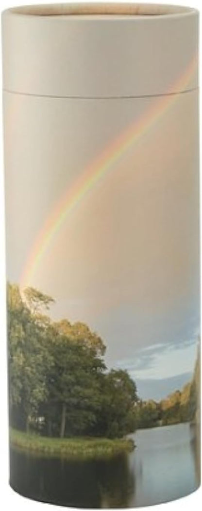 Rainbow Pond Scattering Tube, Biodegradable Cremation Urn for Adults 12.5" High