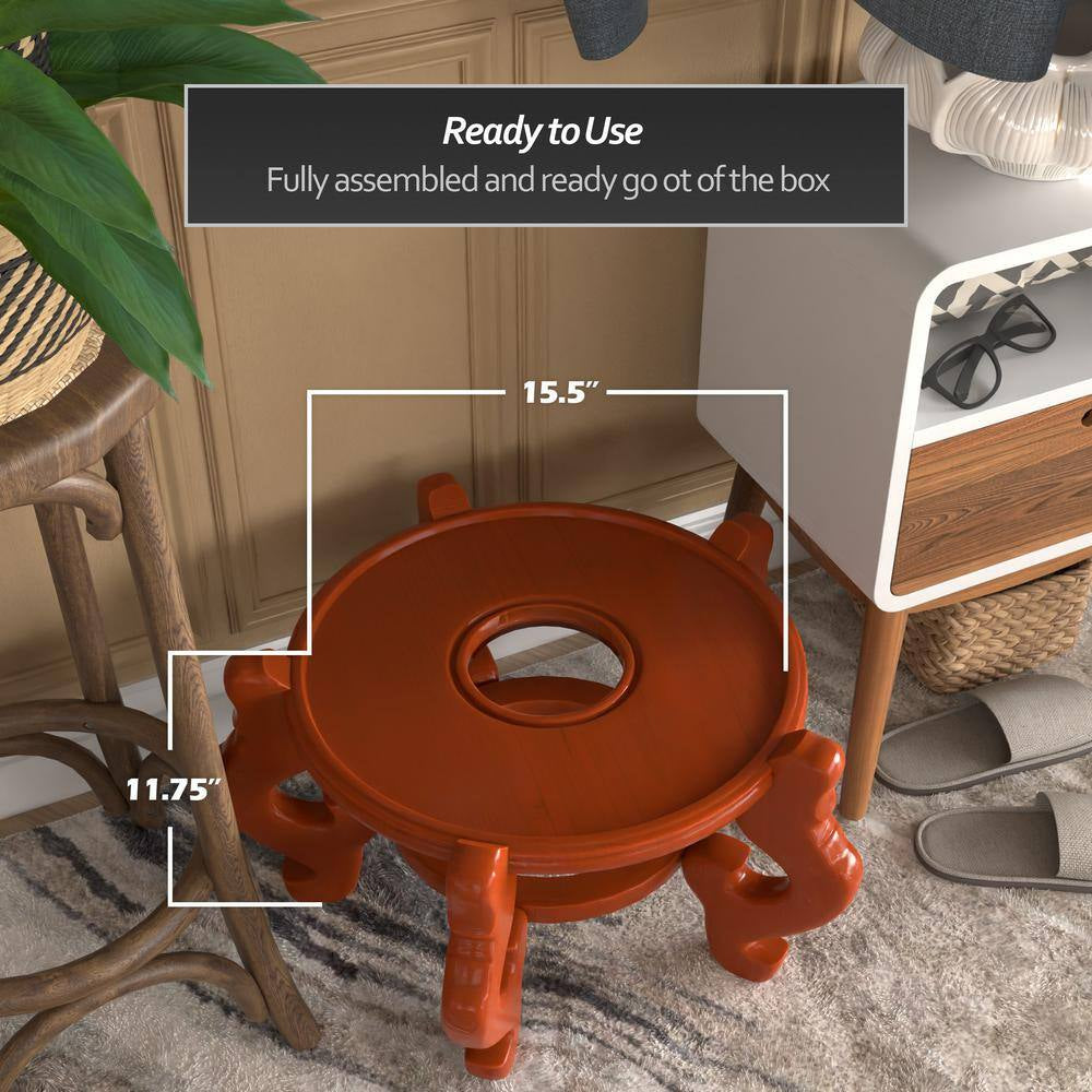 15.5 In. Rosewood Urn Stand in Honey