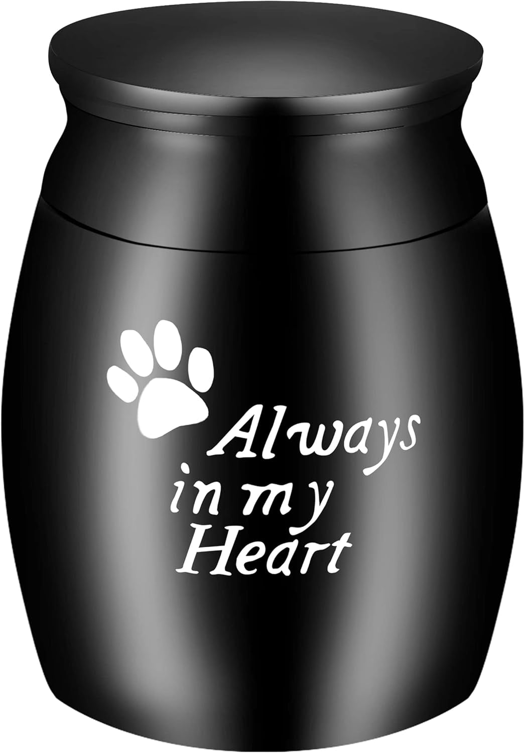 Small Pet Cremation Urn – Black Paw Keepsake for Ashes