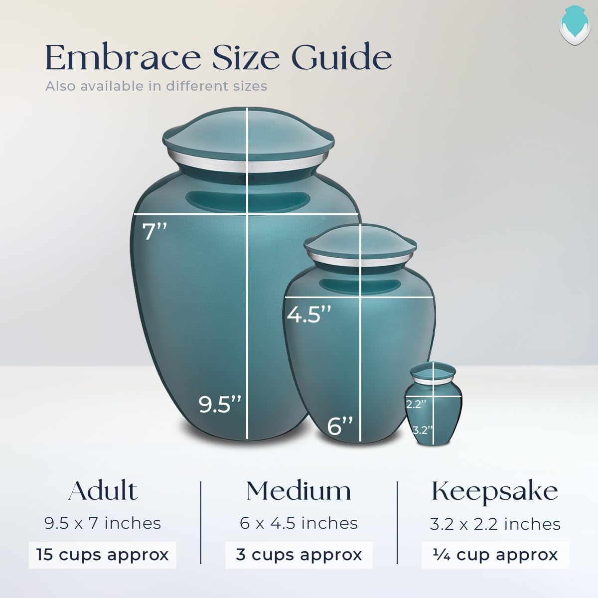 Embrace Butterfly Keepsake Urn – Teal for Human Ashes (3.5 lbs)