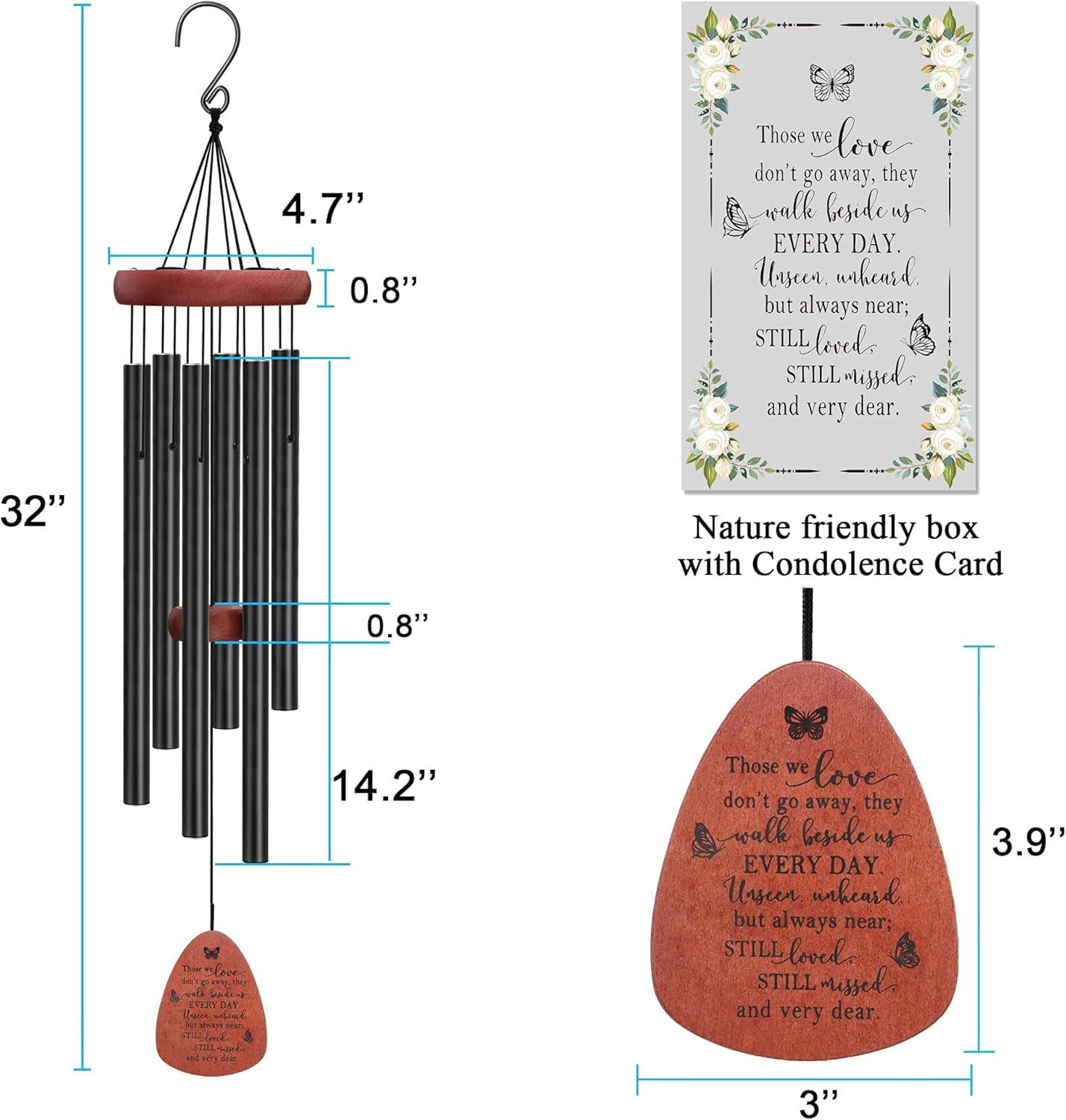 Outdoor Sympathy Wind Chimes – Memorial Gift for Loss of Loved One