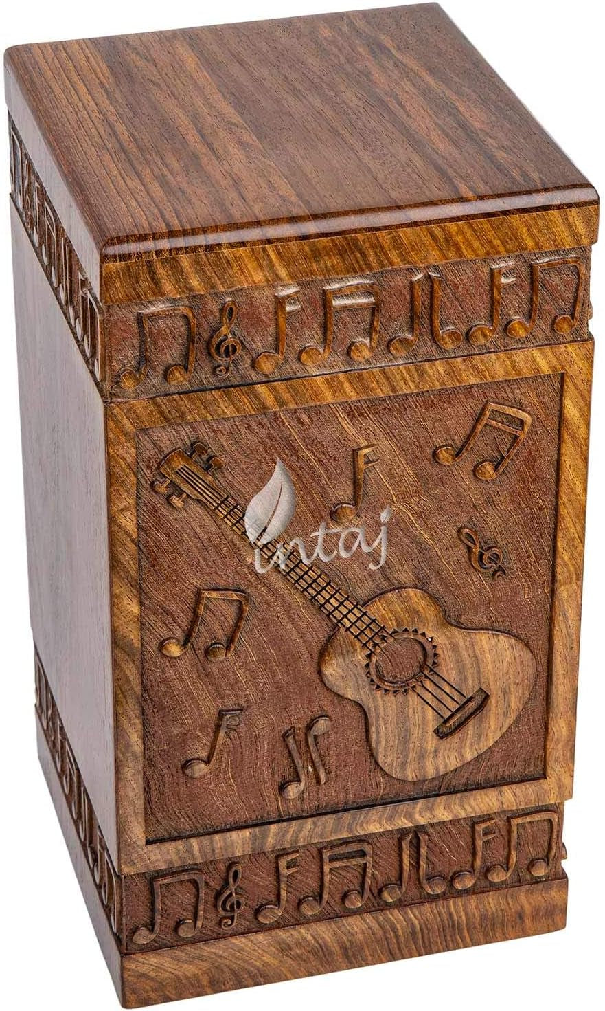 Guitar Cremation Urn – Medium Wooden Memorial Box for Ashes