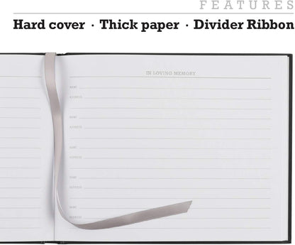 Funeral Guest Book, 9"X7", Black