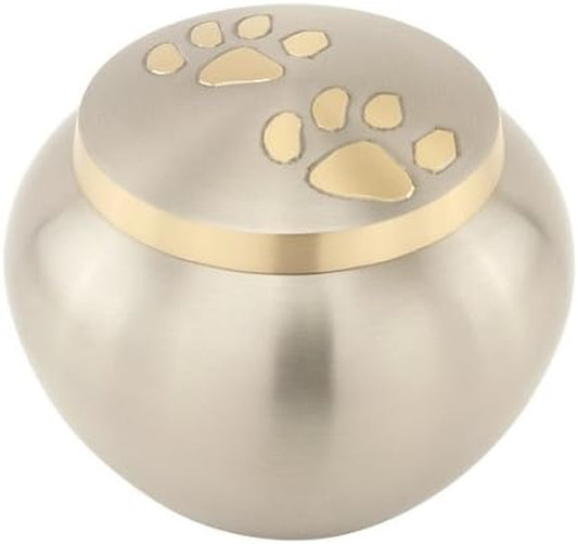 Large Pewter Pet Cremation Urn – Paw Print Design (4.75")
