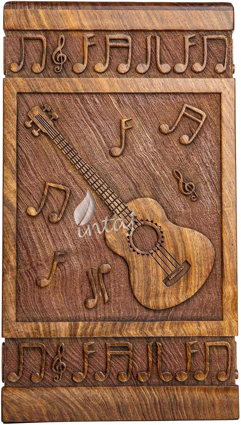 Guitar Cremation Urn – Medium Wooden Memorial Box for Ashes