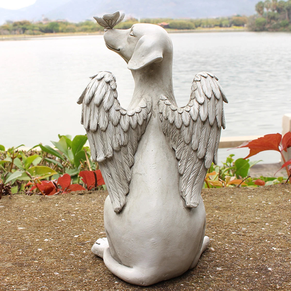 Angel Dog Memorial Statue – Pet Loss Tribute Gift