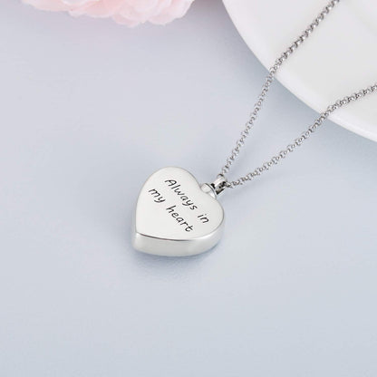 Flower Heart Urn Necklace – Sterling Silver Ash Keepsake with Filler Kit