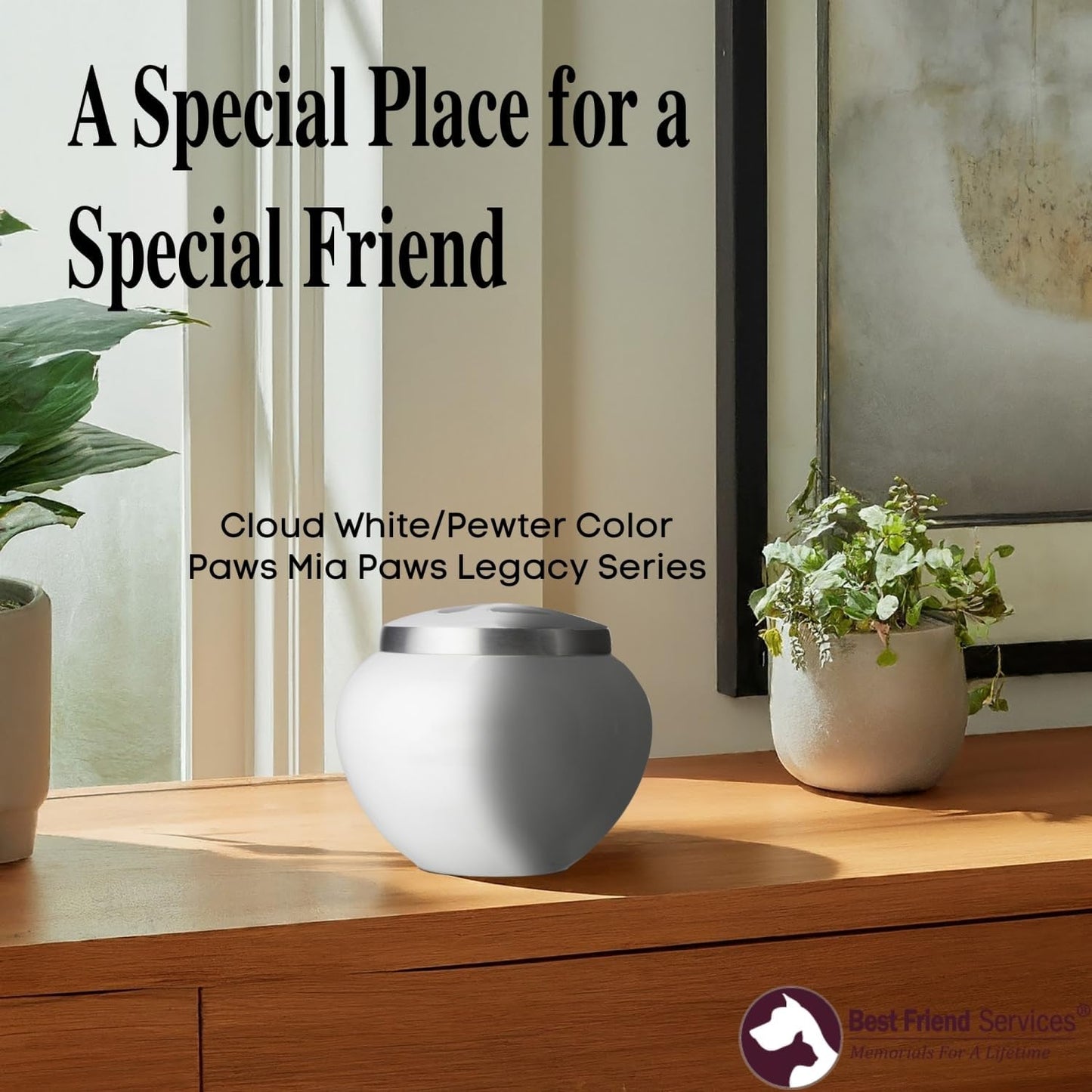 Small Pet Urn – Mia Series Memorial for Dog & Cat Ashes (25 lbs)