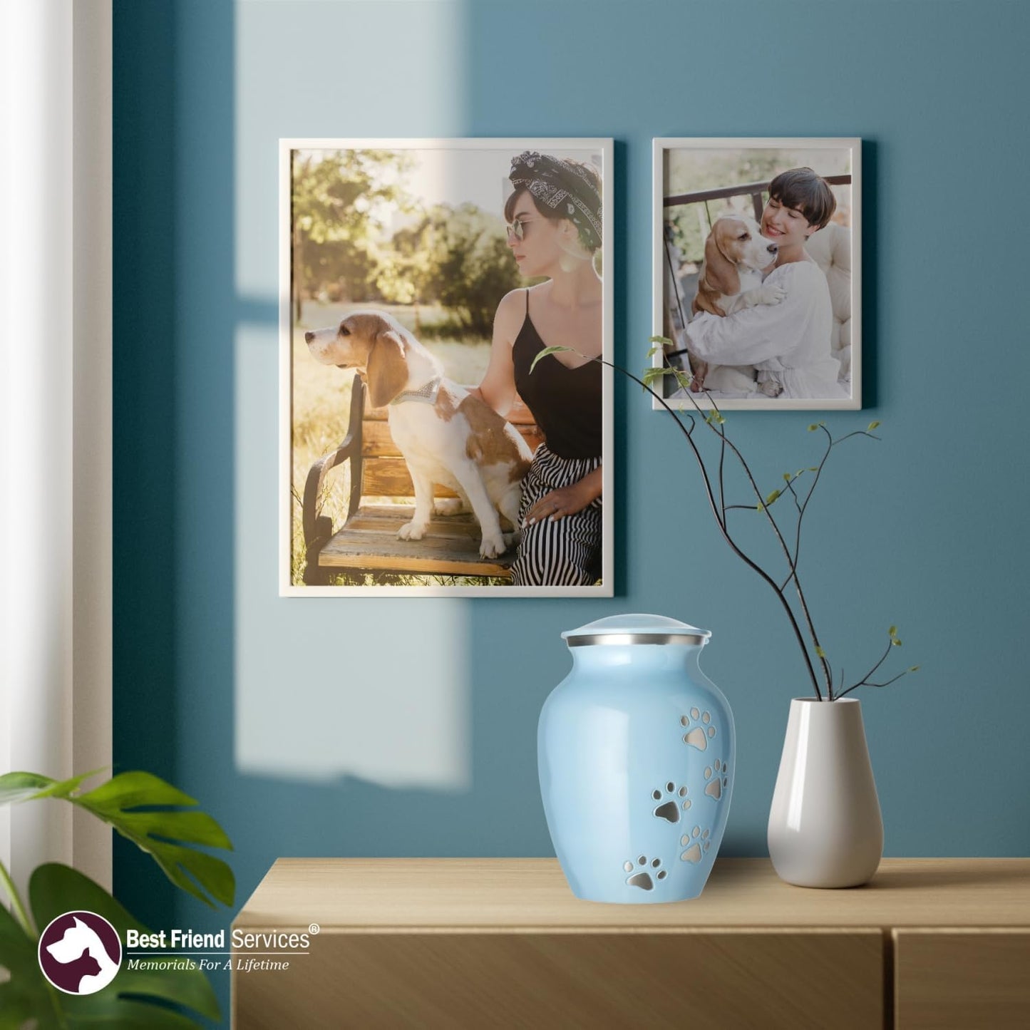 Ottillie Paws Pet Urn – Hand-Carved Aluminum Keepsake for Pets Ashes