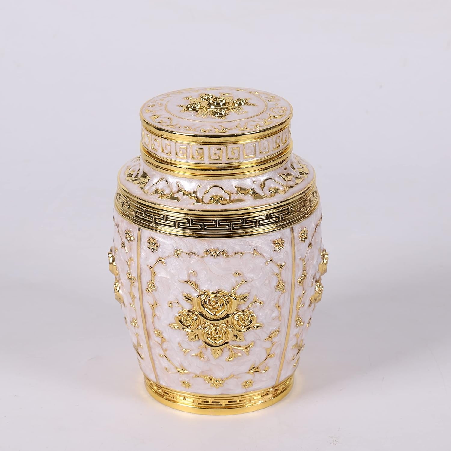 Gold Rose Ashes Urn – Baby/Son Memorial, 70 cu in Capacity