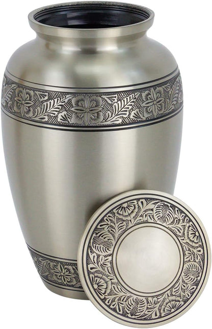 Coronet Pewter Brass Cremation Urn – Adult Size, 9.75” High