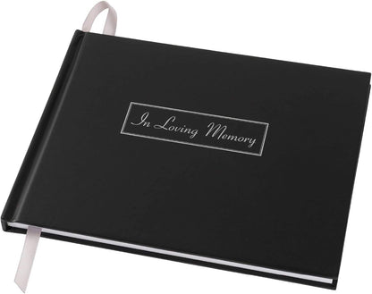Funeral Guest Book, 9"X7", Black