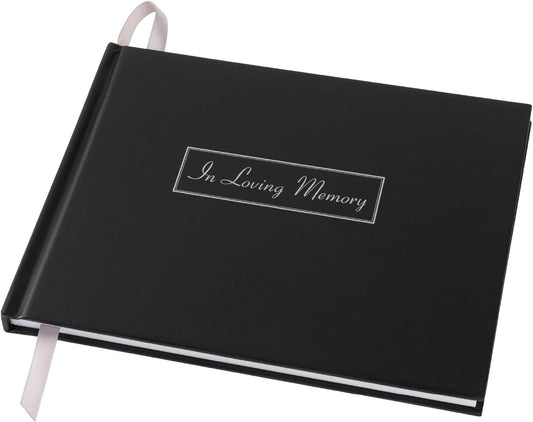 Funeral Guest Book, 9"X7", Black