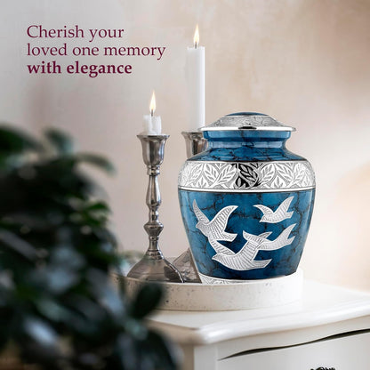 Eternal Flight Blue Dove Cremation Urn