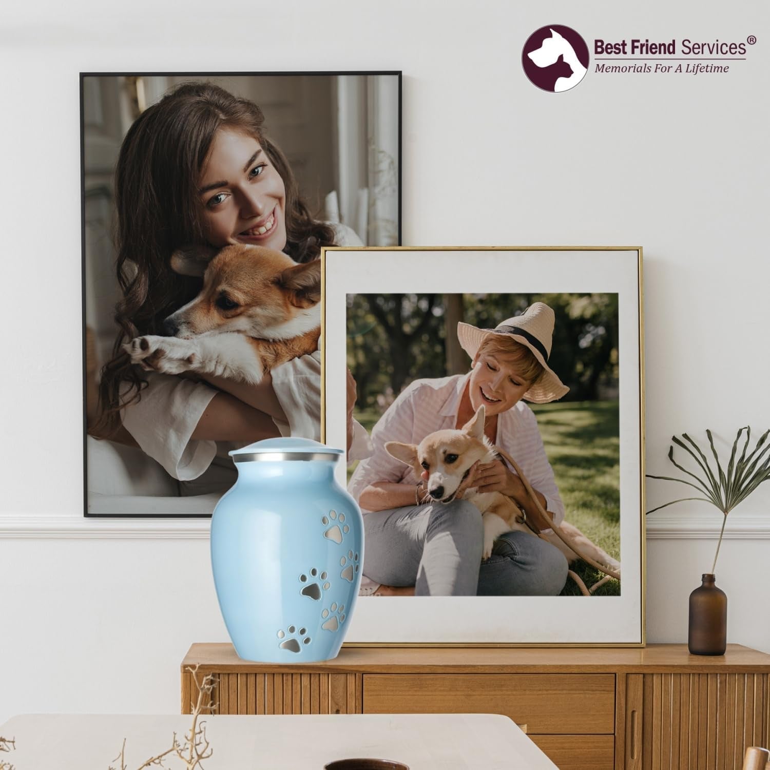 Ottillie Paws Pet Urn – Hand-Carved Aluminum Keepsake for Pets Ashes