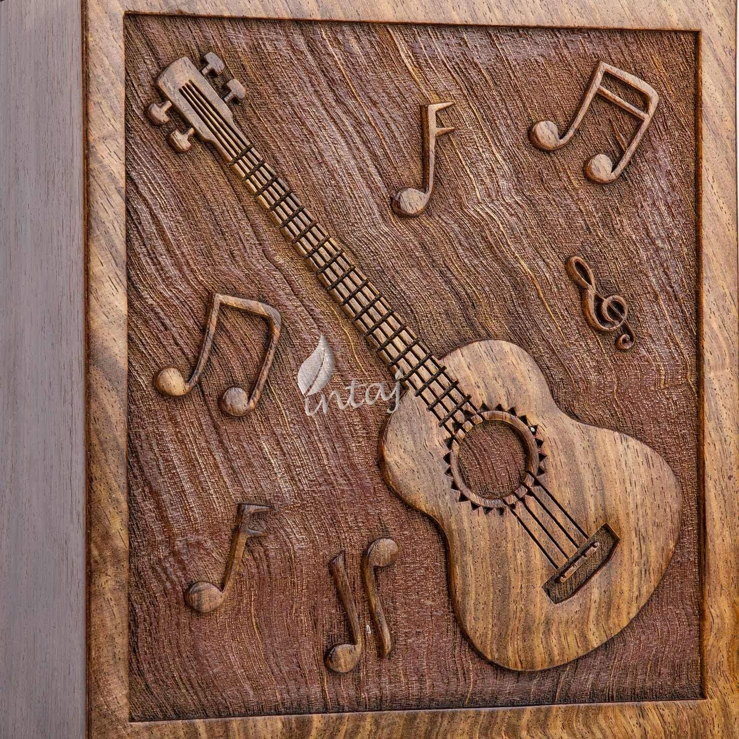 Guitar Cremation Urn – Medium Wooden Memorial Box for Ashes