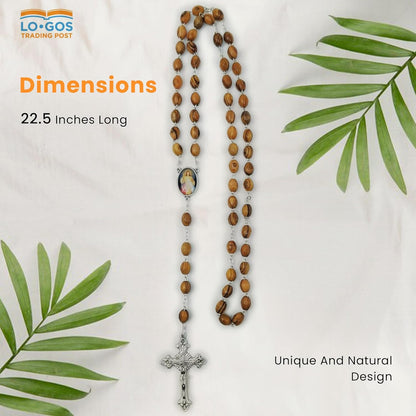 Olive Wood Catholic Rosary – Divine Mercy & Crucifix from Israel