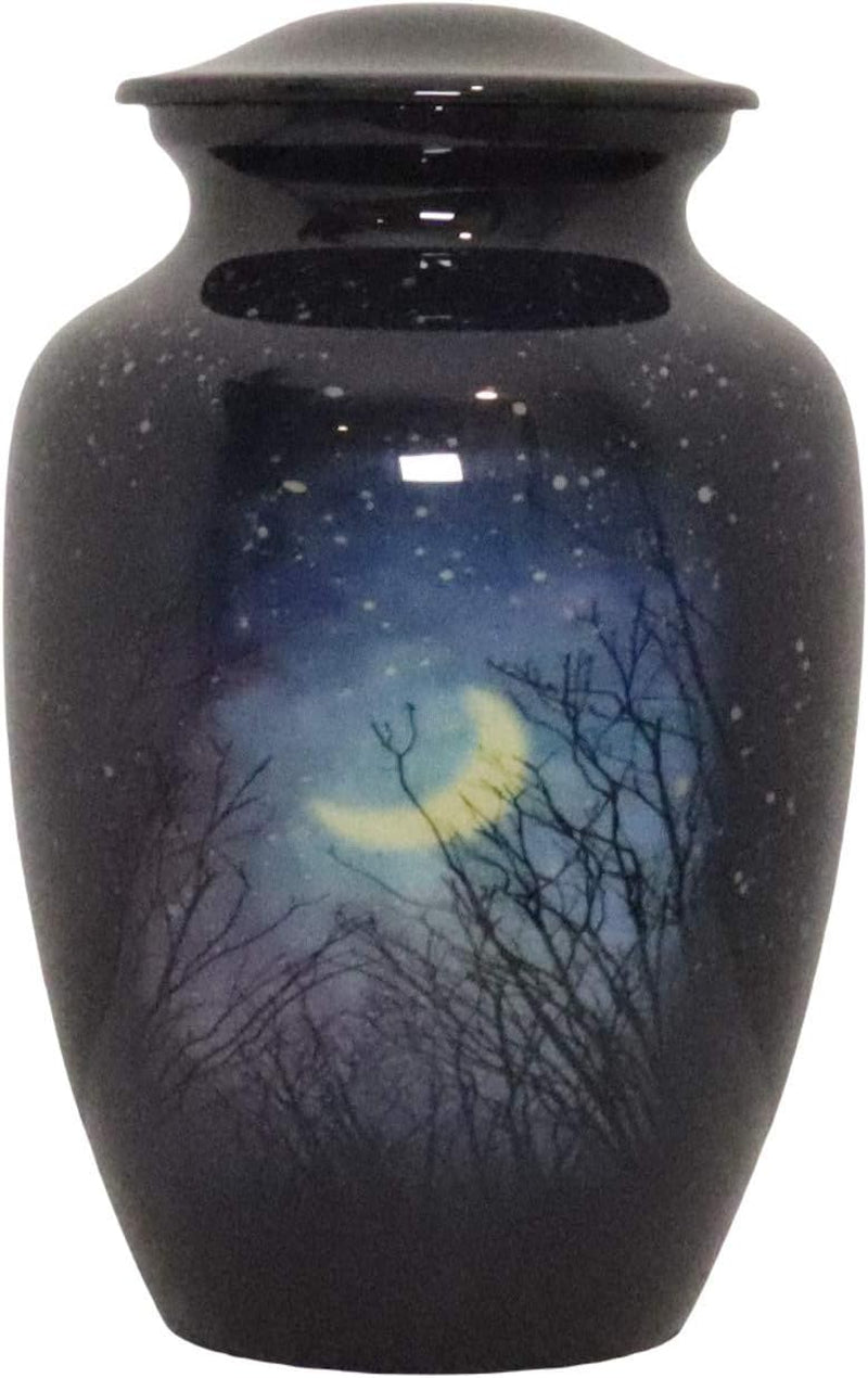 Medium Moon Urn – Elegant Aluminum Memorial for Loved One’s Ashes (125 lbs)