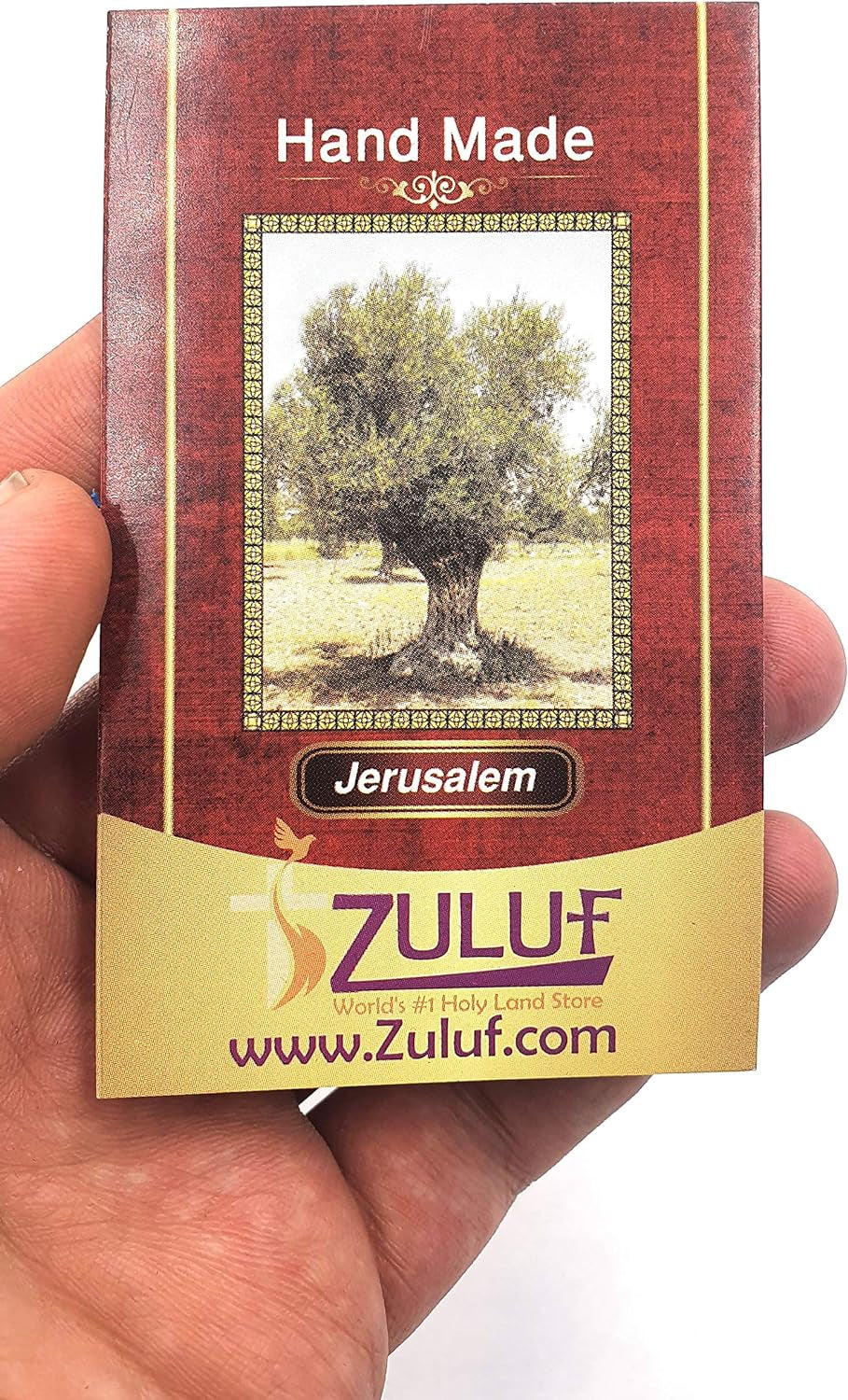 5.5" Wooden Wall Cross – 14 Stations Crucifix with Jerusalem Soil