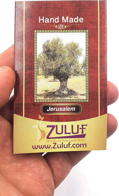 5.5" Wooden Wall Cross – 14 Stations Crucifix with Jerusalem Soil