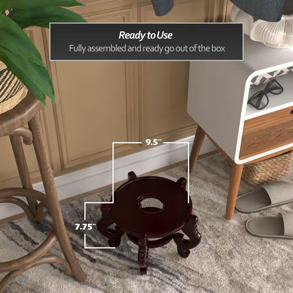 9.5 In. Rosewood Urn Stand in Dark Rosewood