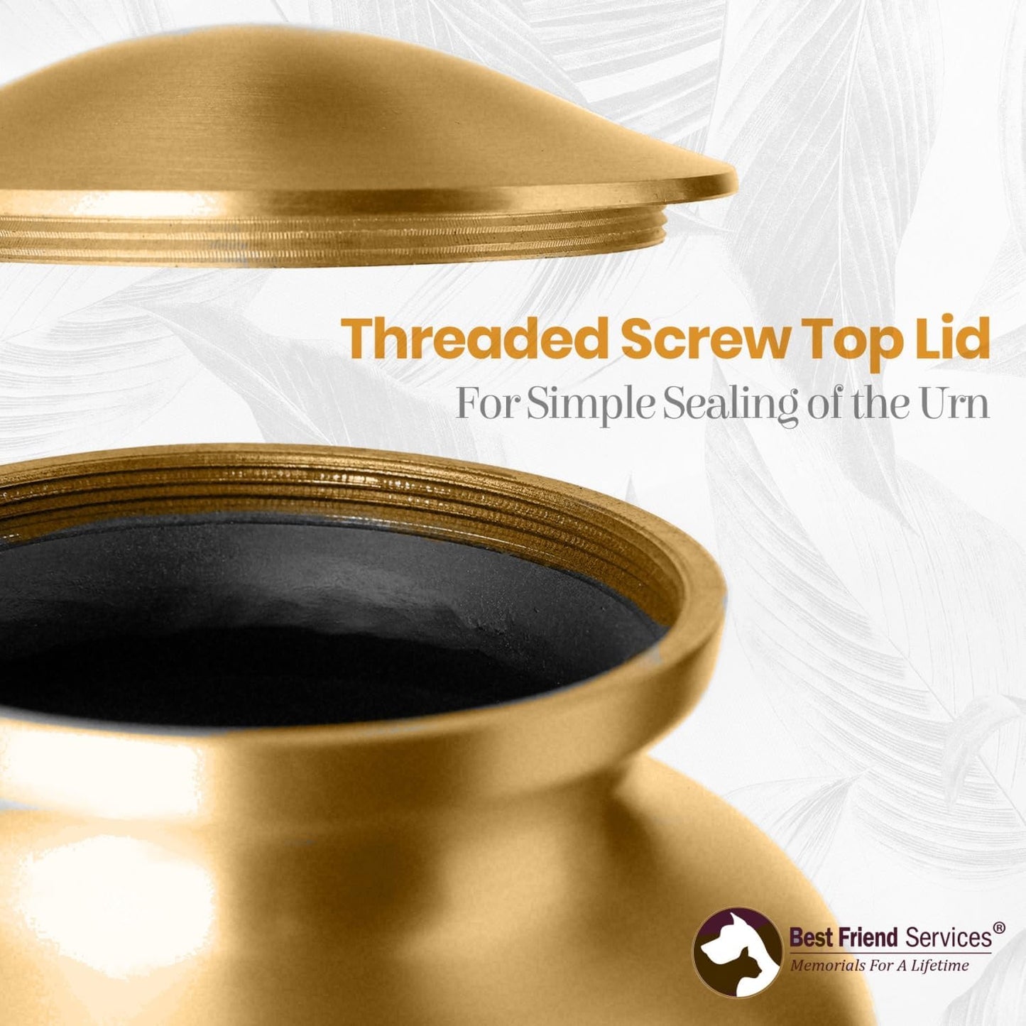 Small Pet Cremation Urn – Ottillie Paws Legacy Keepsake for Pets (Vertical Pewter Brass)