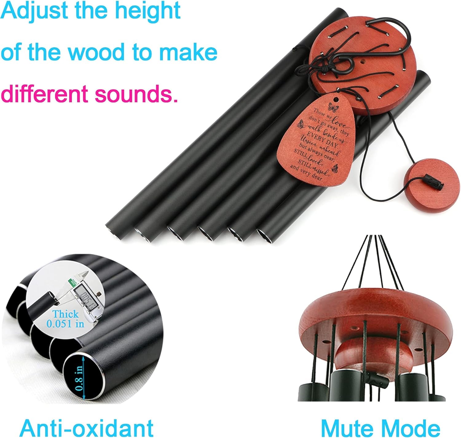 Outdoor Sympathy Wind Chimes – Memorial Gift for Loss of Loved One