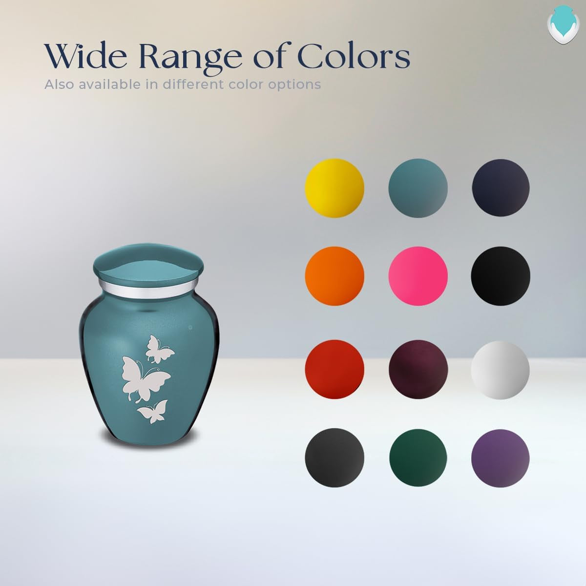 Embrace Butterfly Keepsake Urn – Teal for Human Ashes (3.5 lbs)