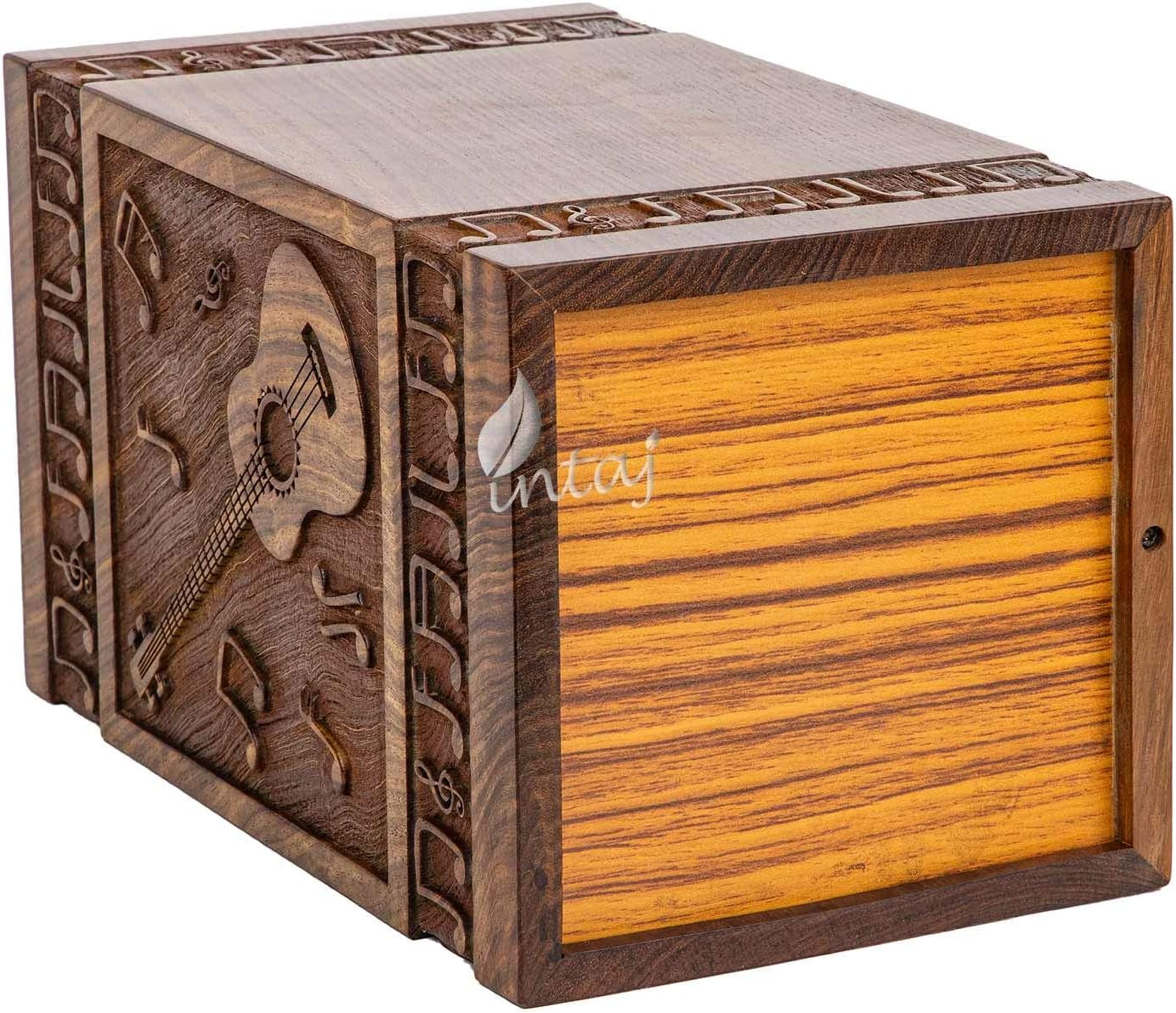 Guitar Cremation Urn – Medium Wooden Memorial Box for Ashes