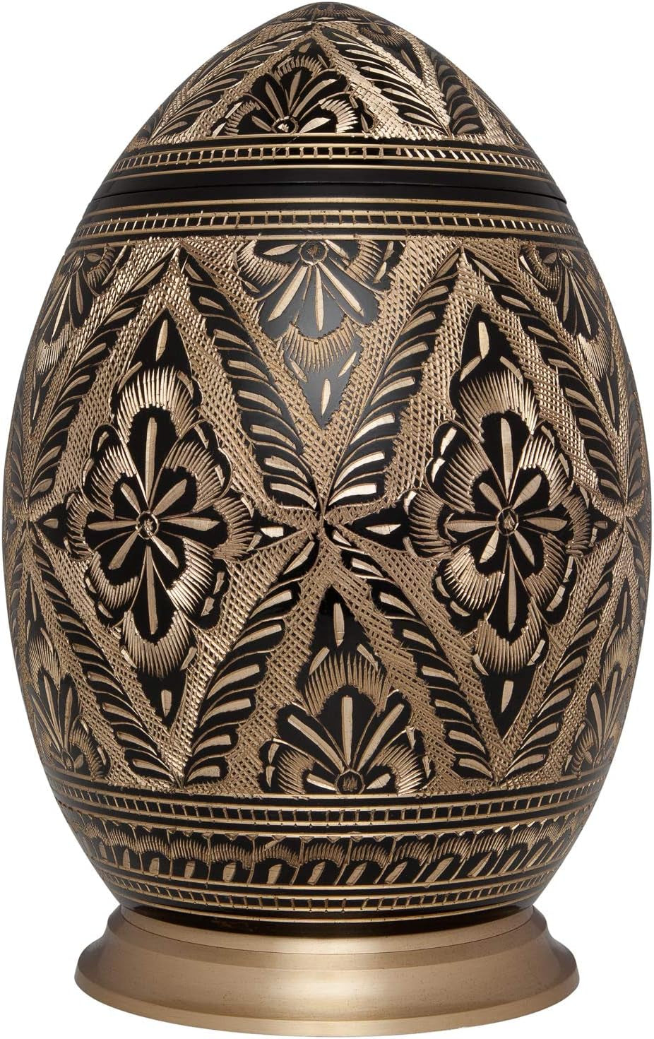 Large Cremation Urn – Black & Gold Brass for Human Ashes (200lbs)