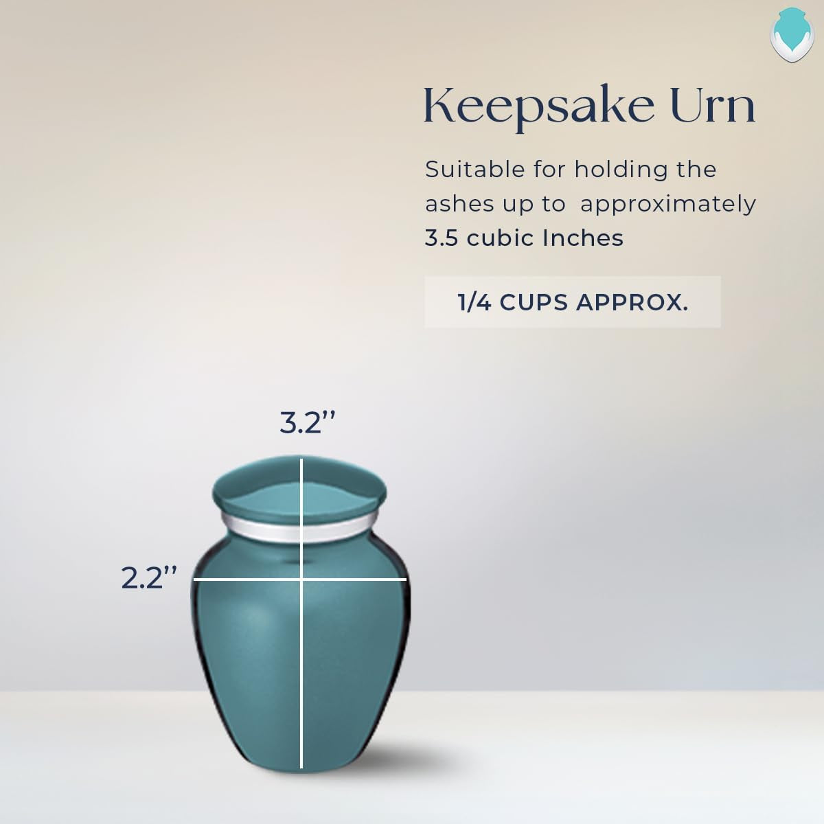Embrace Butterfly Keepsake Urn – Teal for Human Ashes (3.5 lbs)