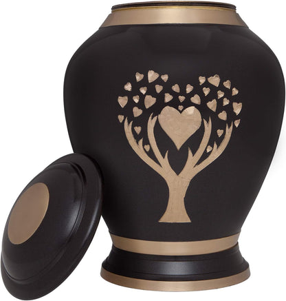 Tree of Life Cremation Urn – Brass Memorial for Adults, 200 Lbs Capacity