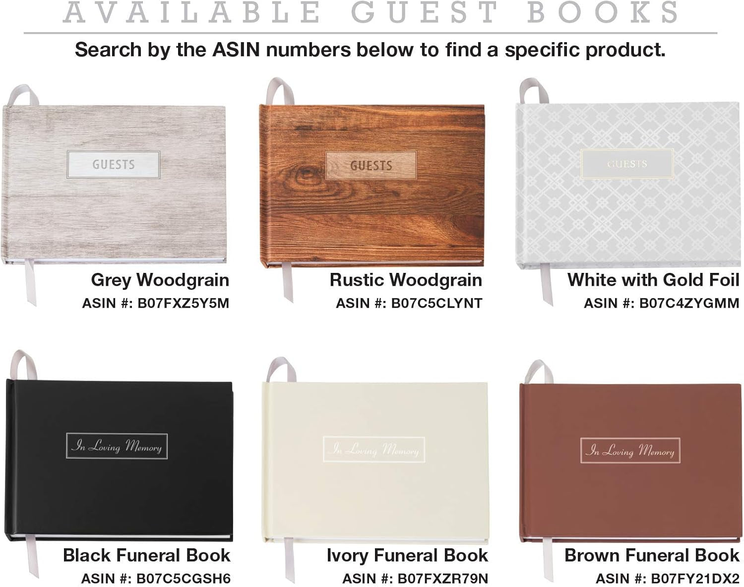 Funeral Guest Book, 9"X7", Black