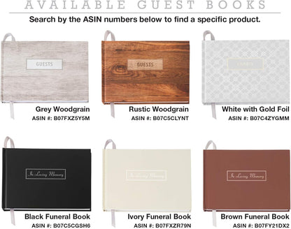 Funeral Guest Book, 9"X7", Black