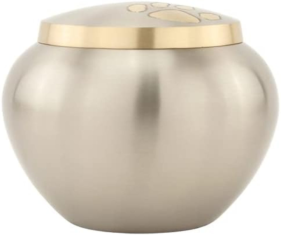 Large Pewter Pet Cremation Urn – Paw Print Design (4.75")