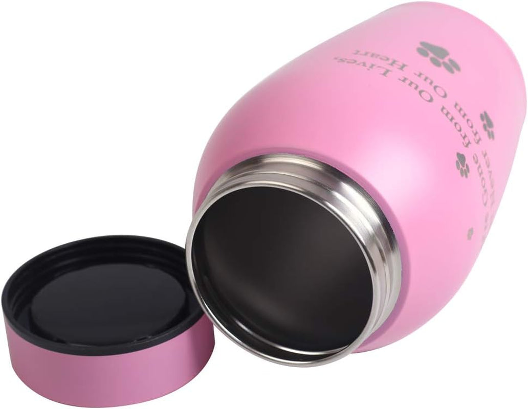 Pink Pet Cremation Urn – "Paw Prints on My Heart" Memorial