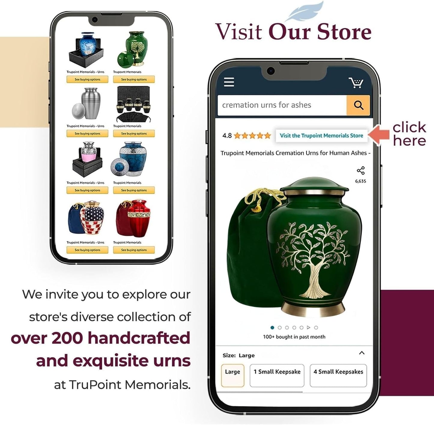 Tree of Life Cremation Urn – Large Green Burial Urn for Adults