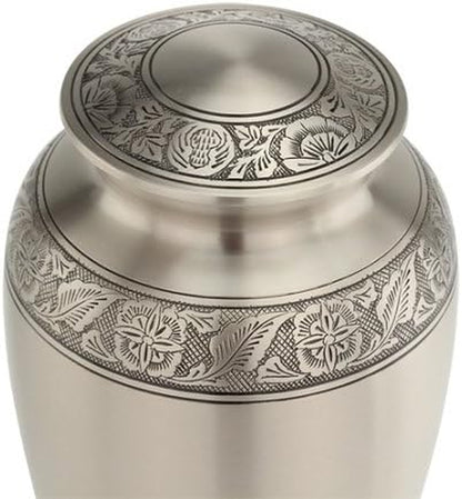 Coronet Pewter Brass Cremation Urn – Adult Size, 9.75” High